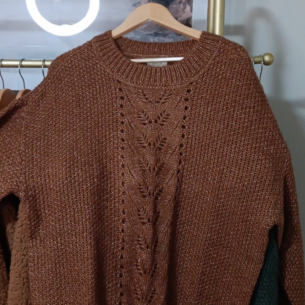 Anthropologie Brown Cowl Neck Sweater
